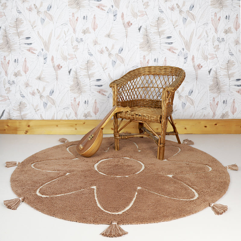 nattiot-yva-tapis-enfant-boh-me-rond-avec-pompons image 2
