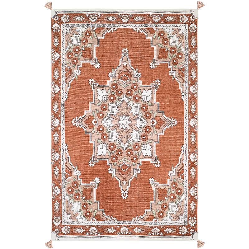 nattiot-lalitha-tapis-coton-imprim-motif-boh-me-pompons image 1