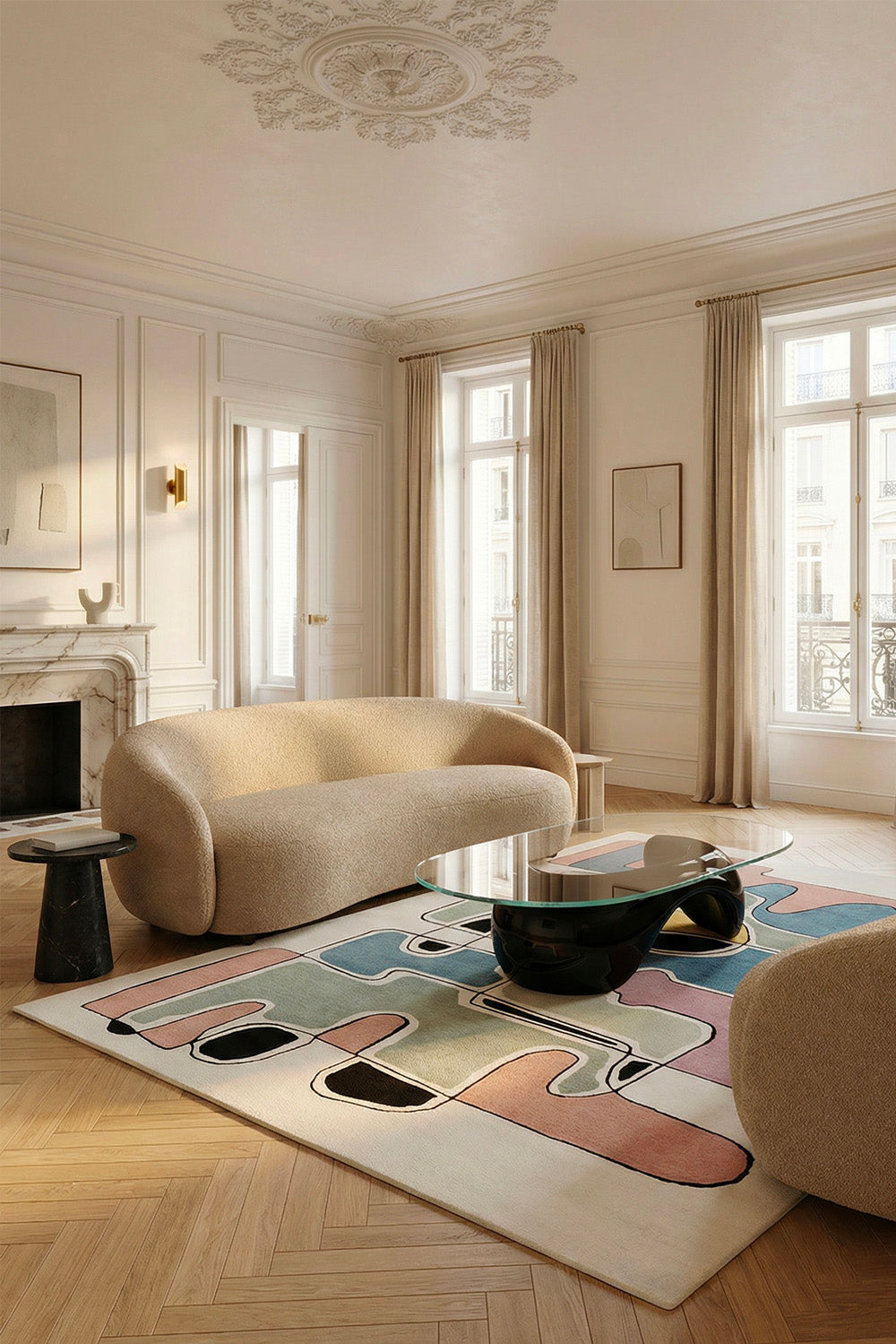 toulemonde-bochart-t-te-t-te-vincent-darr-tapis-multicolore-laine-et-viscose image 2