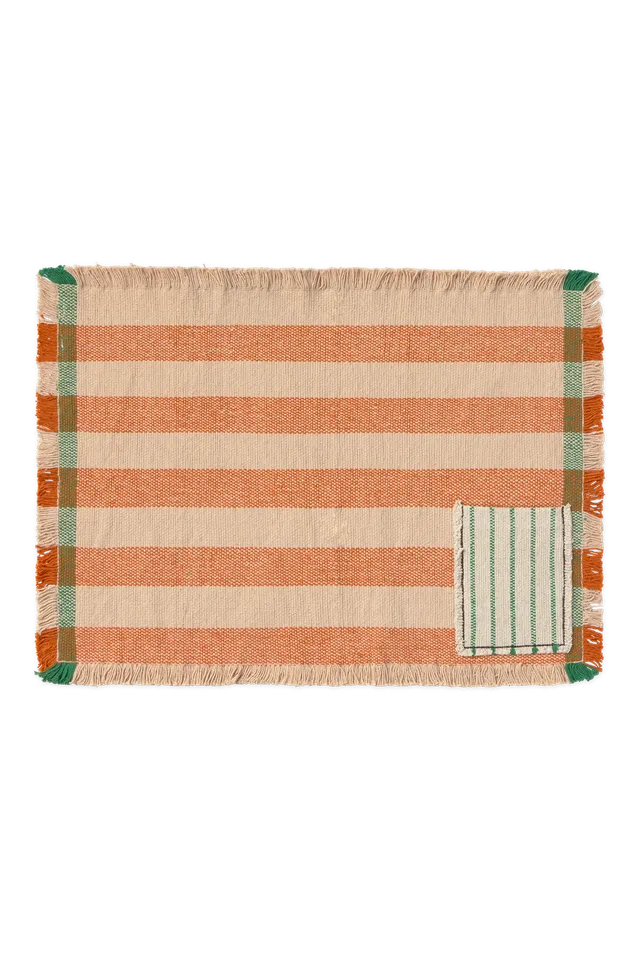 lorena-canals-pack-2-sets-de-table-handloom-avec-poche-terracotta image 1