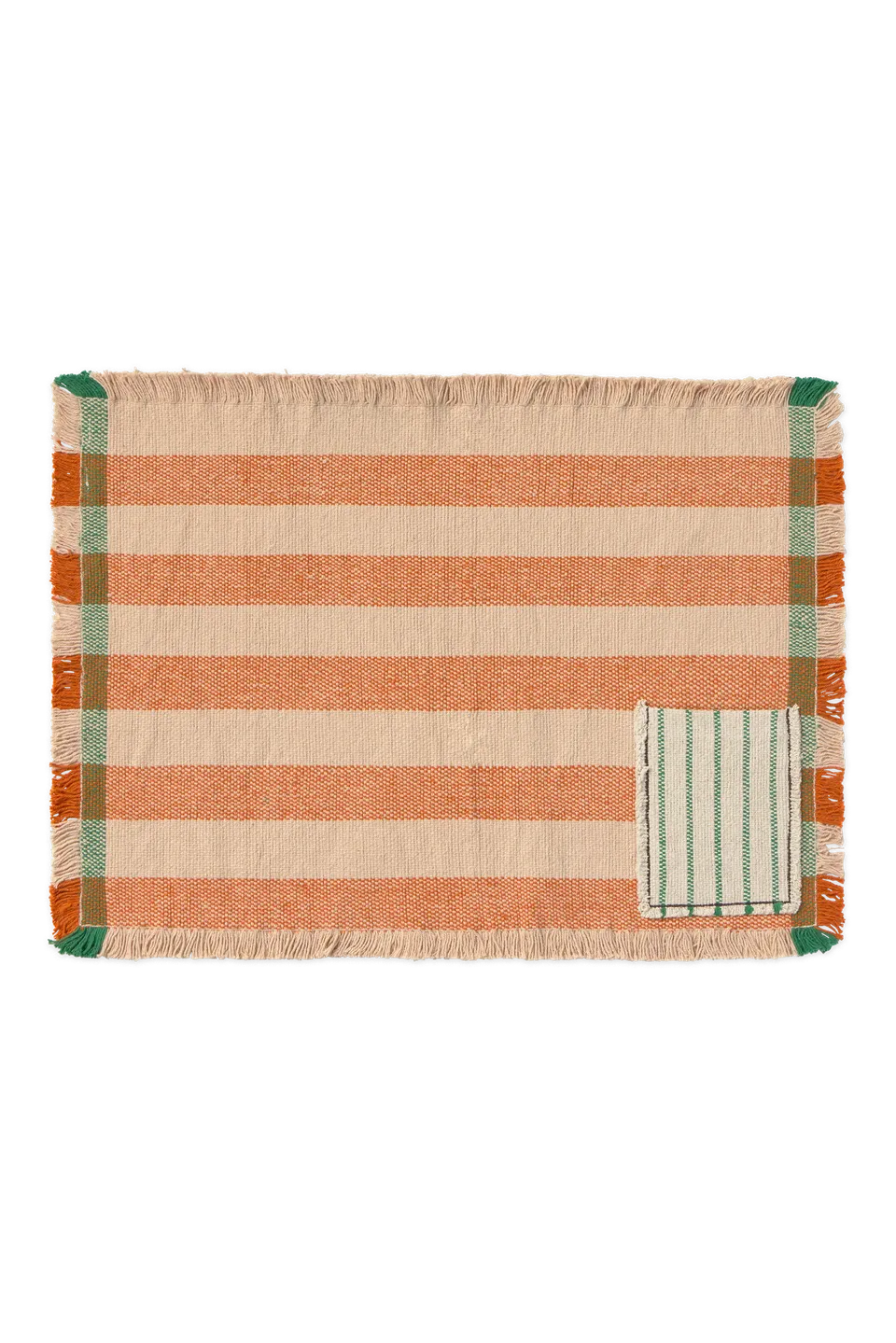 lorena-canals-pack-2-sets-de-table-handloom-avec-poche-terracotta image 1