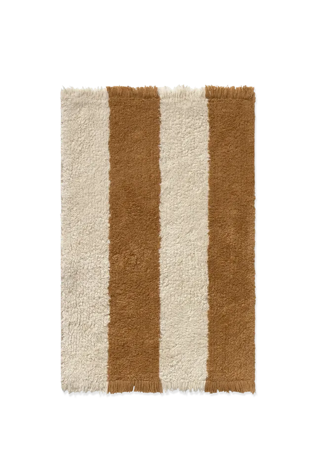 lorena-canals-cabana-lines-swatch-tapis-lavable-coton-natural-toffee image 1