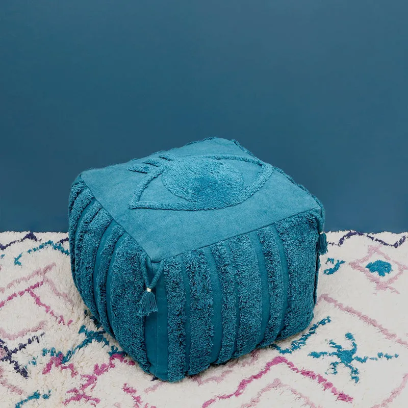 nattiot-siva-saphir-pouf-boh-me-carr-d-houssable-coton image 1