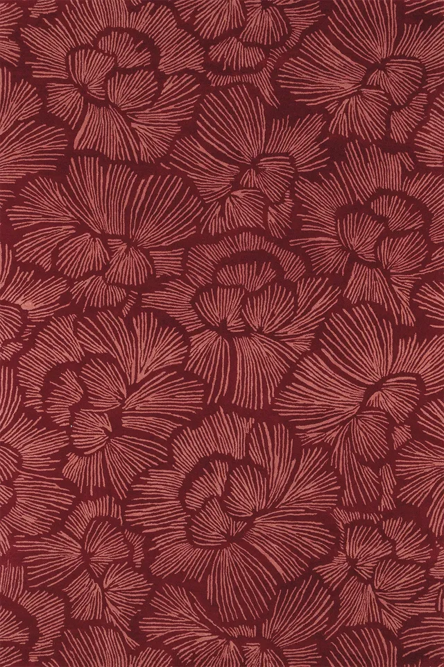toulemonde-bochart-gala-bordeaux-tapis-laine-tuft-main-floral image 1