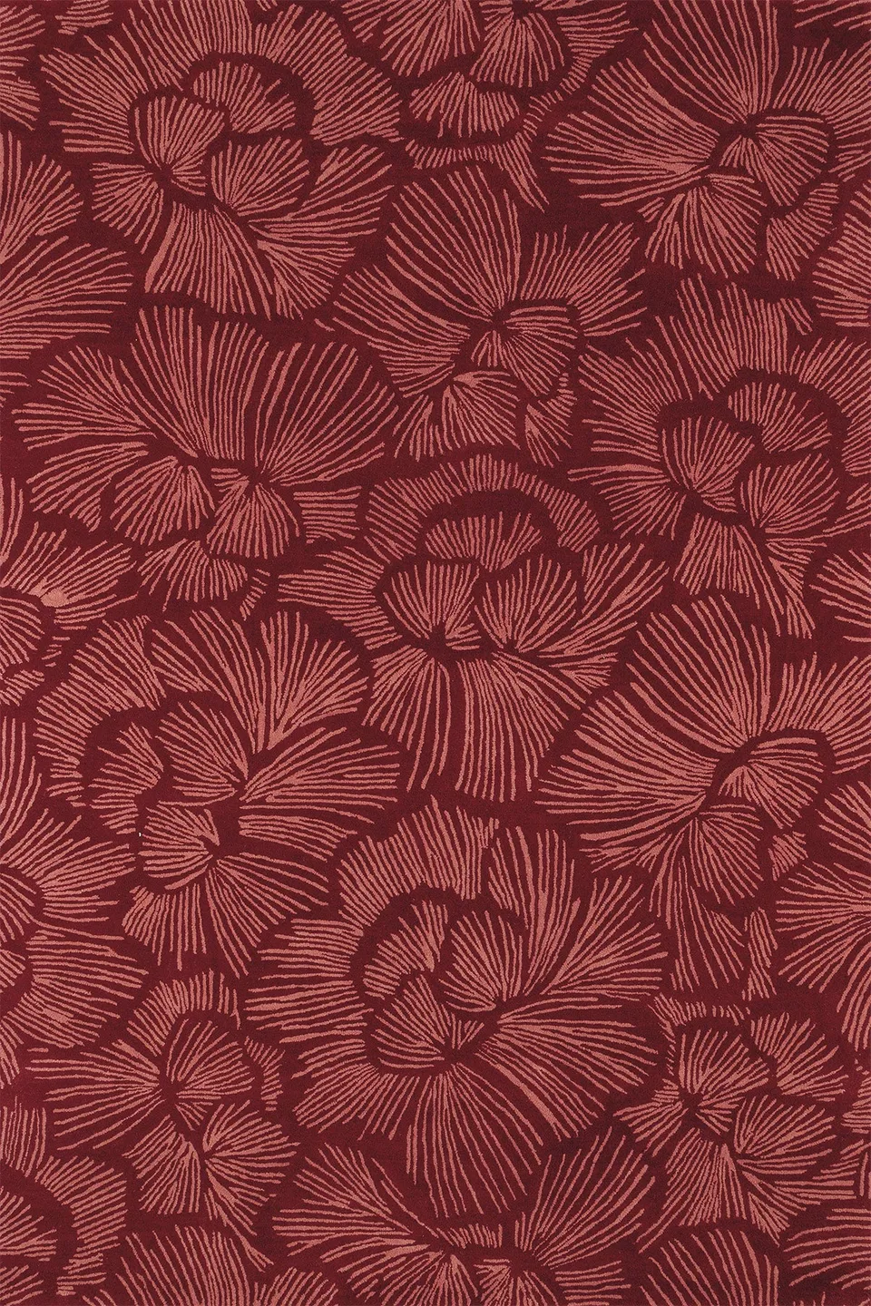 toulemonde-bochart-gala-bordeaux-tapis-laine-tuft-main-floral image 1