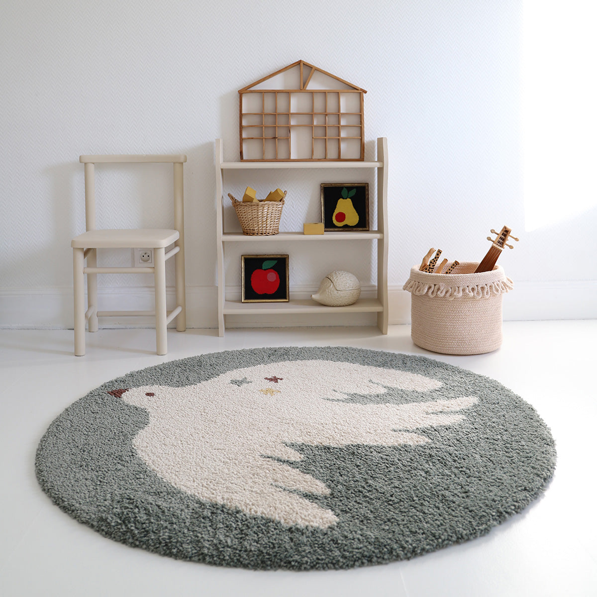 nattiot-bohemian-bird-aqua-tapis-chambre-enfant-petit-oiseau image 2