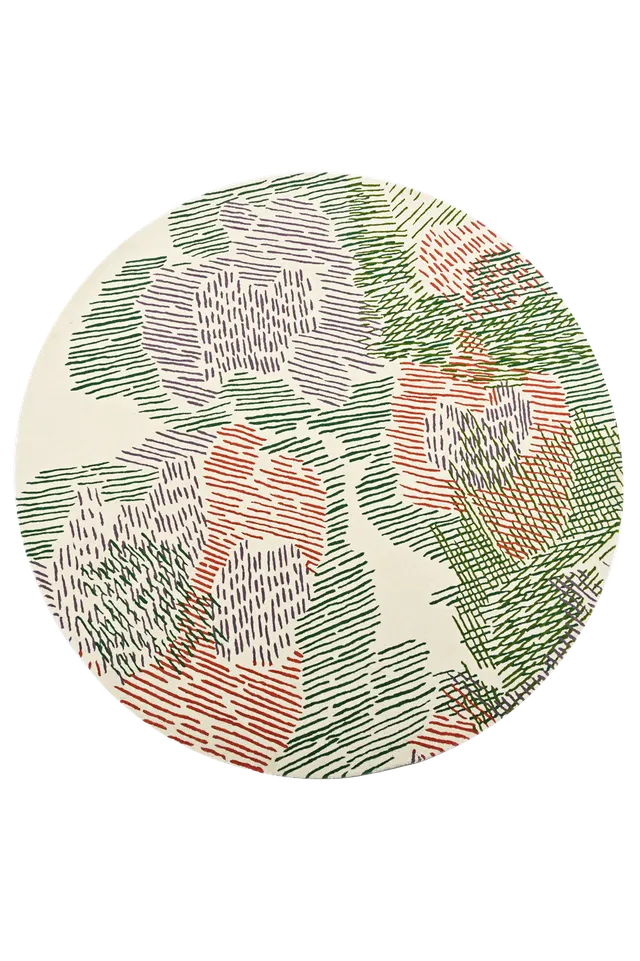 toulemonde-bochart-paysage-printemps-tapis-rond-multicolore-laine image 1
