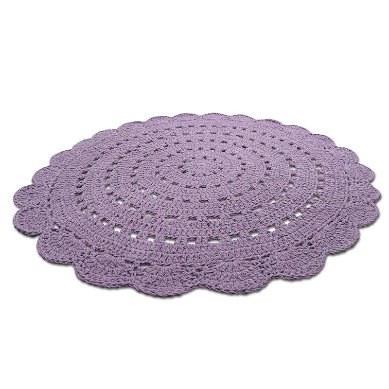 nattiot-alma-mauve-tapis-chambre-enfant-coton-crochet-rond-lavable image 3