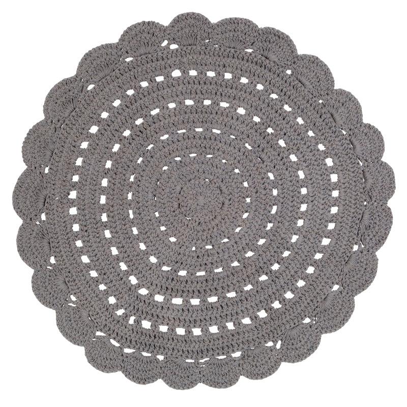 nattiot-alma-gris-tapis-chambre-enfant-rond-crochet-coton-lavable image 1