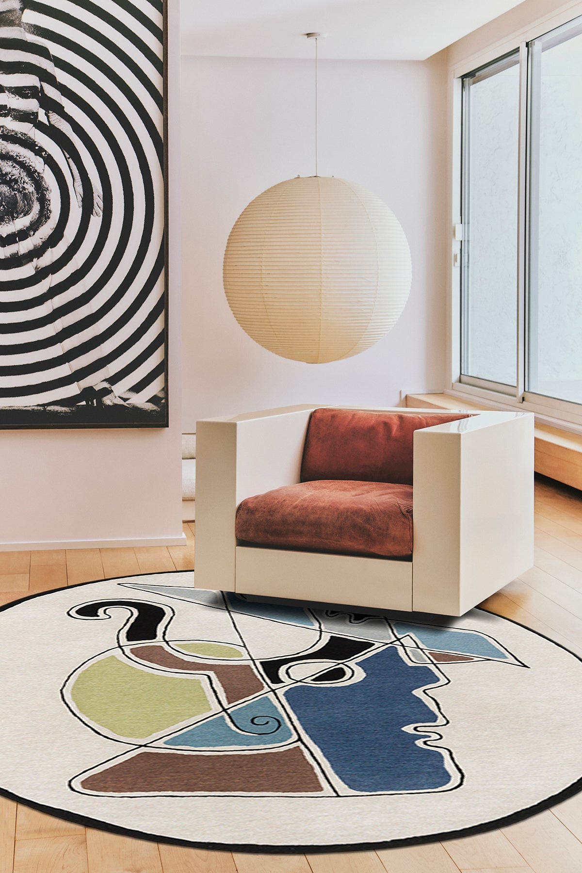 toulemonde-bochart-minos-tapis-rond-en-laine-tuft-main-multicolore image 2