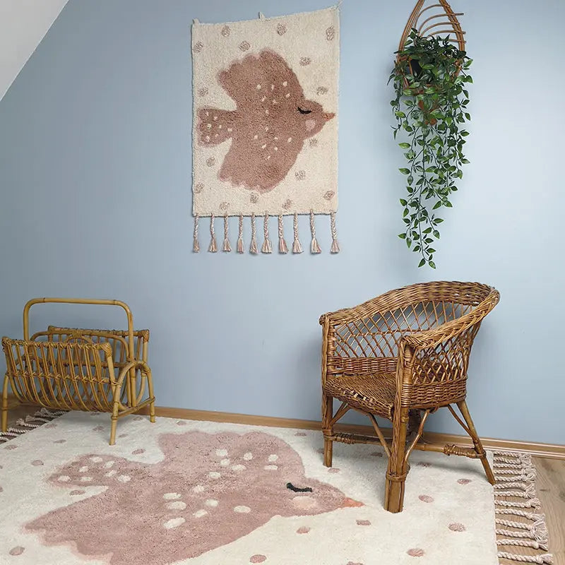 nattiot-birdy-tapis-chambre-enfant-coton-lavable-motif-oiseaux image 2