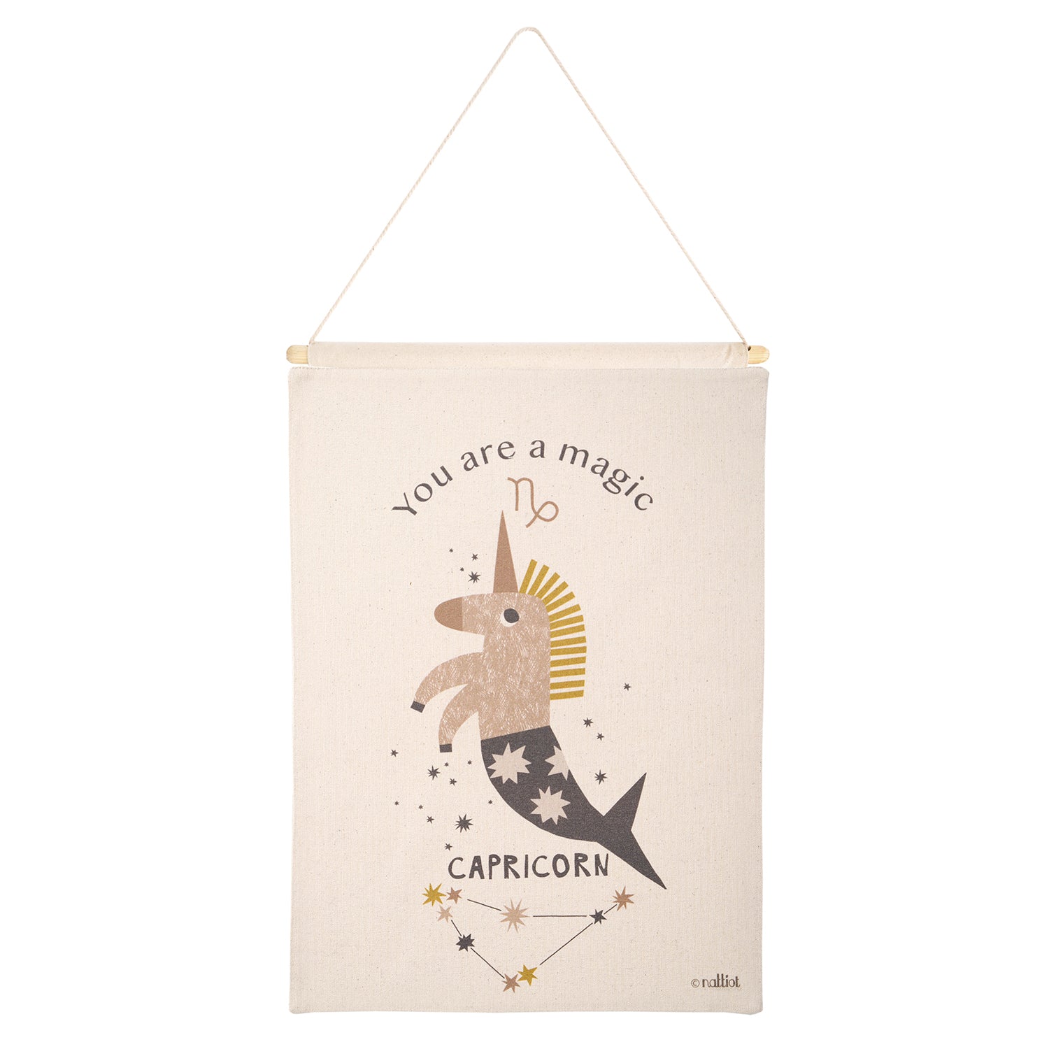 nattiot-little-capricorn-capricorne-d-co-murale-chambre-enfant-zodiaque-coton image 1