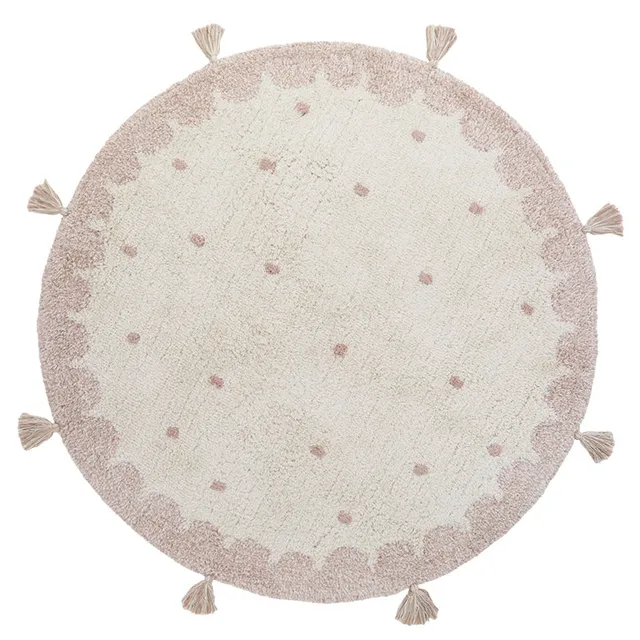 nattiot-mallen-tapis-chambre-enfant-coton-lavable-pois-rond image 1