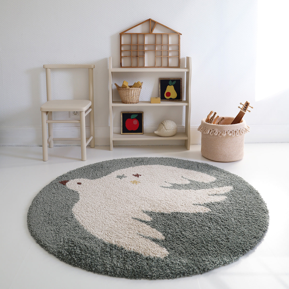 nattiot-bohemian-bird-aqua-tapis-chambre-enfant-petit-oiseau image 7