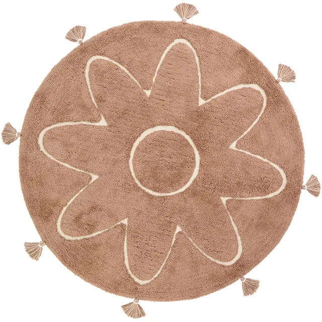 nattiot-yva-tapis-enfant-boh-me-rond-avec-pompons image 1