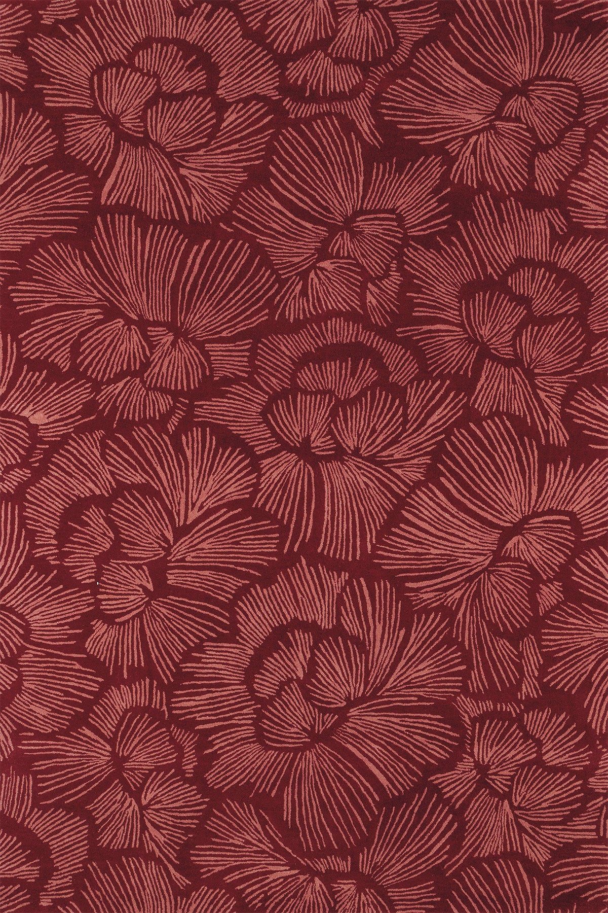 toulemonde-bochart-gala-bordeaux-tapis-laine-tuft-main-floral image 1