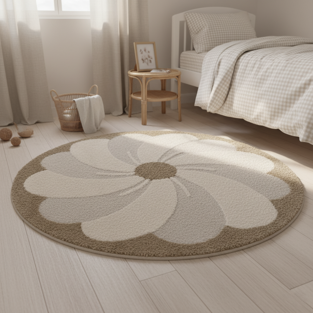 nattiot-elsa-tapis-enfant-fleur-rond-cru-beige image 5