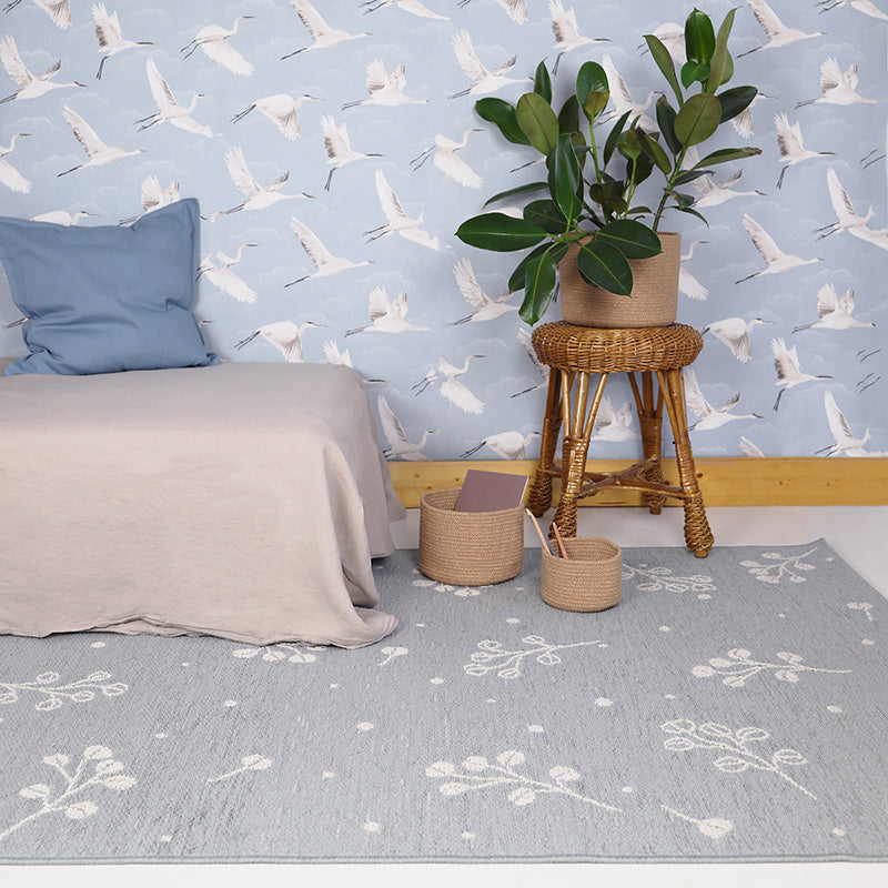 nattiot-little-nature-tapis-motif-v-g-tal-bleu-gris-rectangulaire image 2