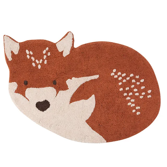 nattiot-little-wolf-tapis-chambre-enfant-coton-lavable-loup image 1