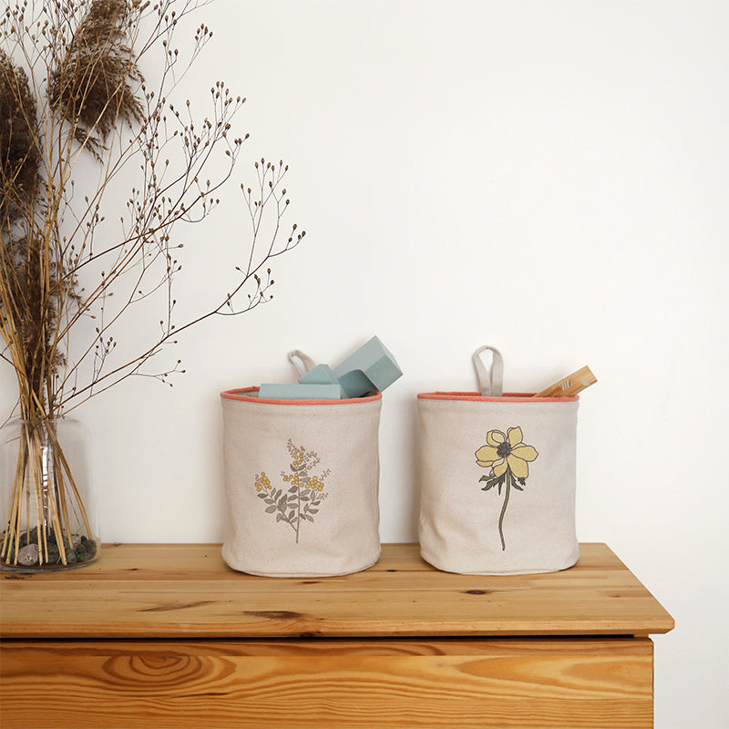 nattiot-flora-set-2-paniers-rangement-suspendre-coton image 2