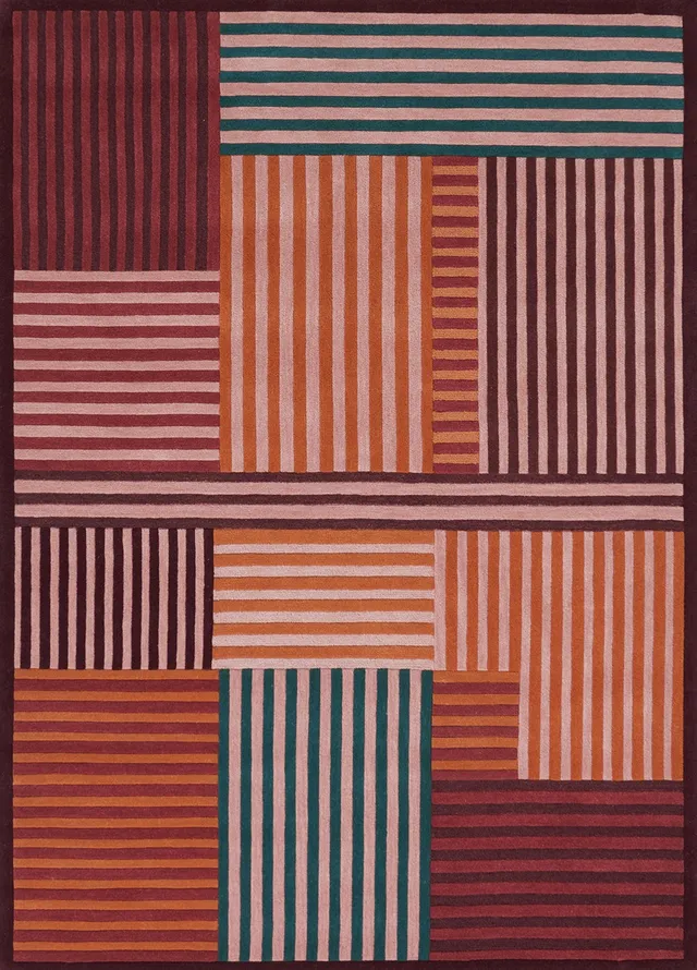 toulemonde-bochart-mackintosh-brique-tapis-laine-tuft-main-rouge image 1