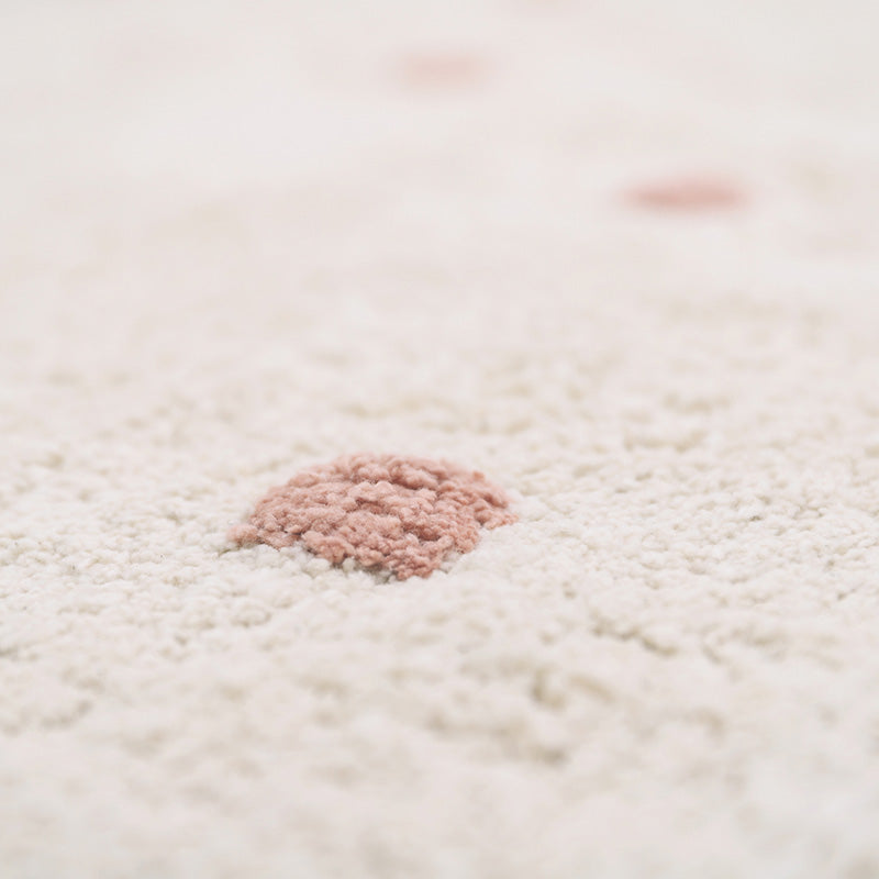 nattiot-n-mi-rose-nude-tapis-chambre-enfant-coton-lavable-pois image 3