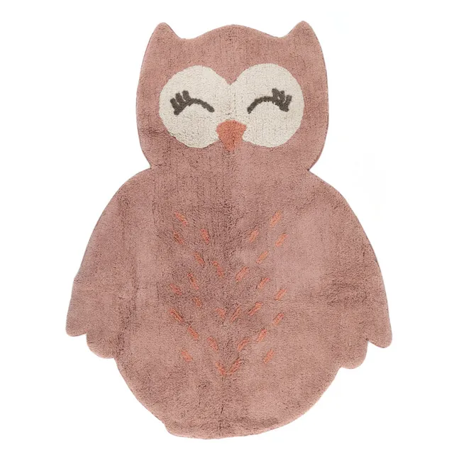 nattiot-little-pepa-tapis-chambre-enfant-coton-lavable-petit-hibou image 1
