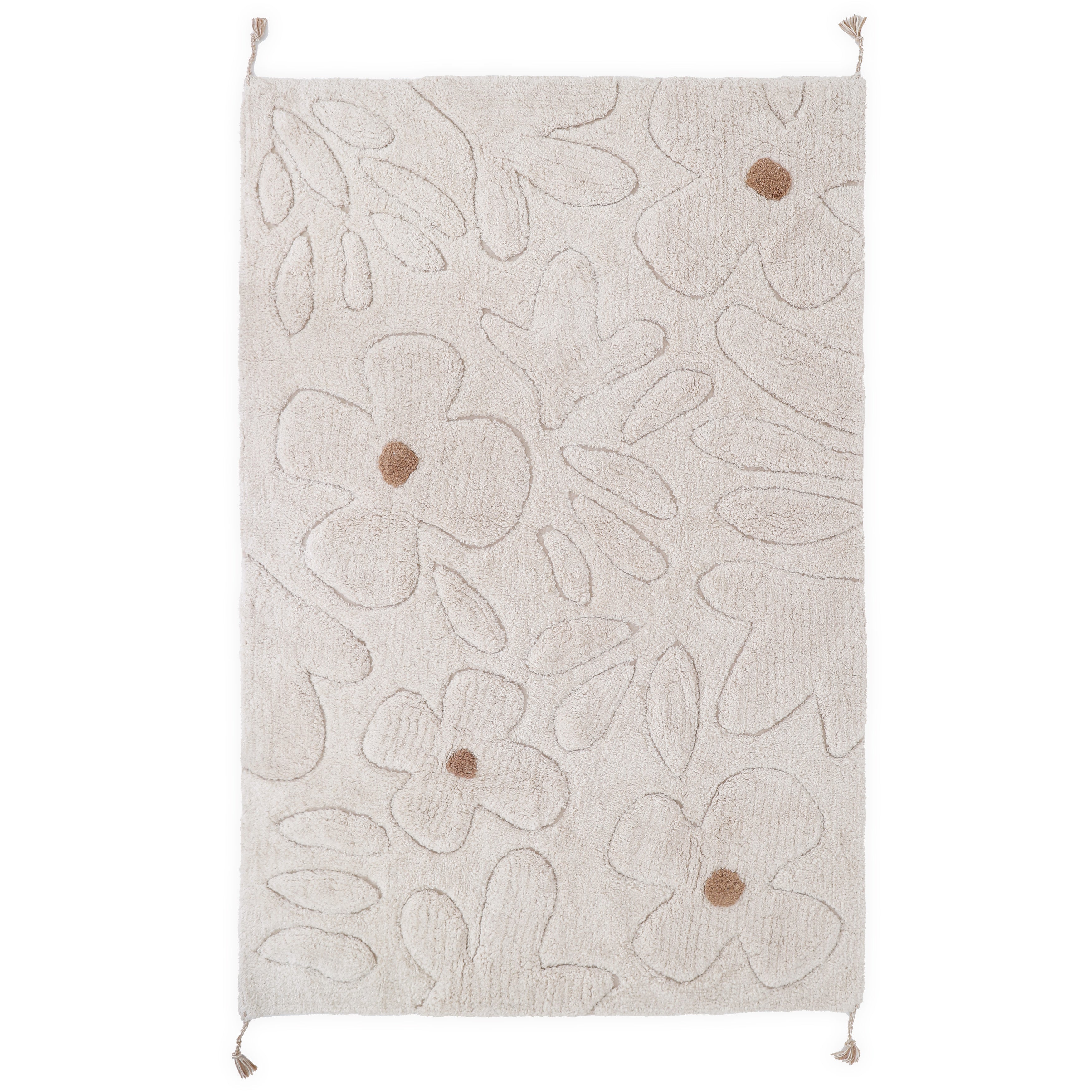 nattiot-gentle-flora-tapis-chambre-enfant-coton-lavable-motif-fleurs image 1