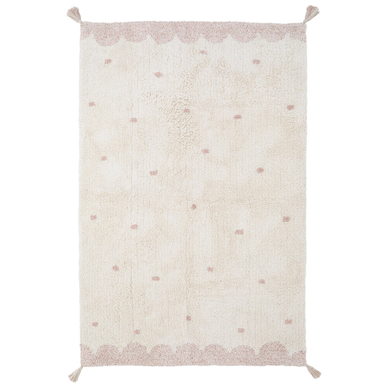 nattiot-minna-tapis-chambre-enfant-coton-lavable-pois image 1