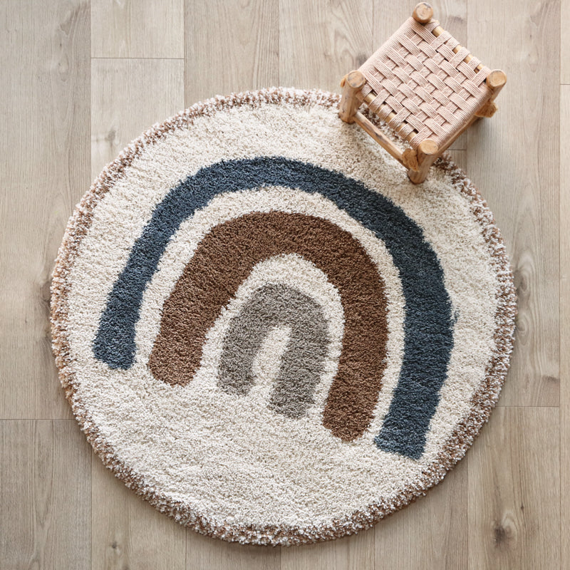 nattiot-bohemian-rainbow-bleu-tapis-enfant-rond-arc-en-ciel image 2