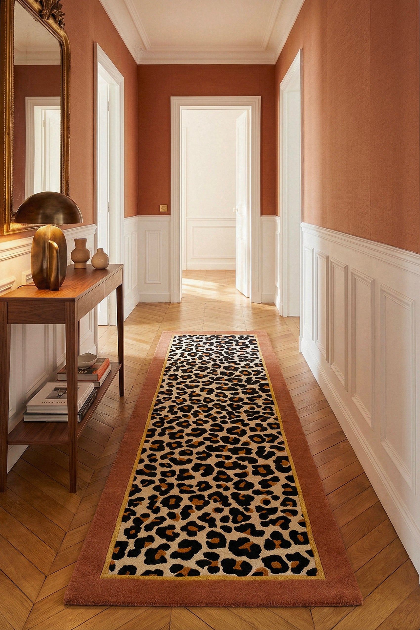 toulemonde-bochart-fauve-tapis-runner-beige-l-opard-80x240-laine-et-viscose image 2