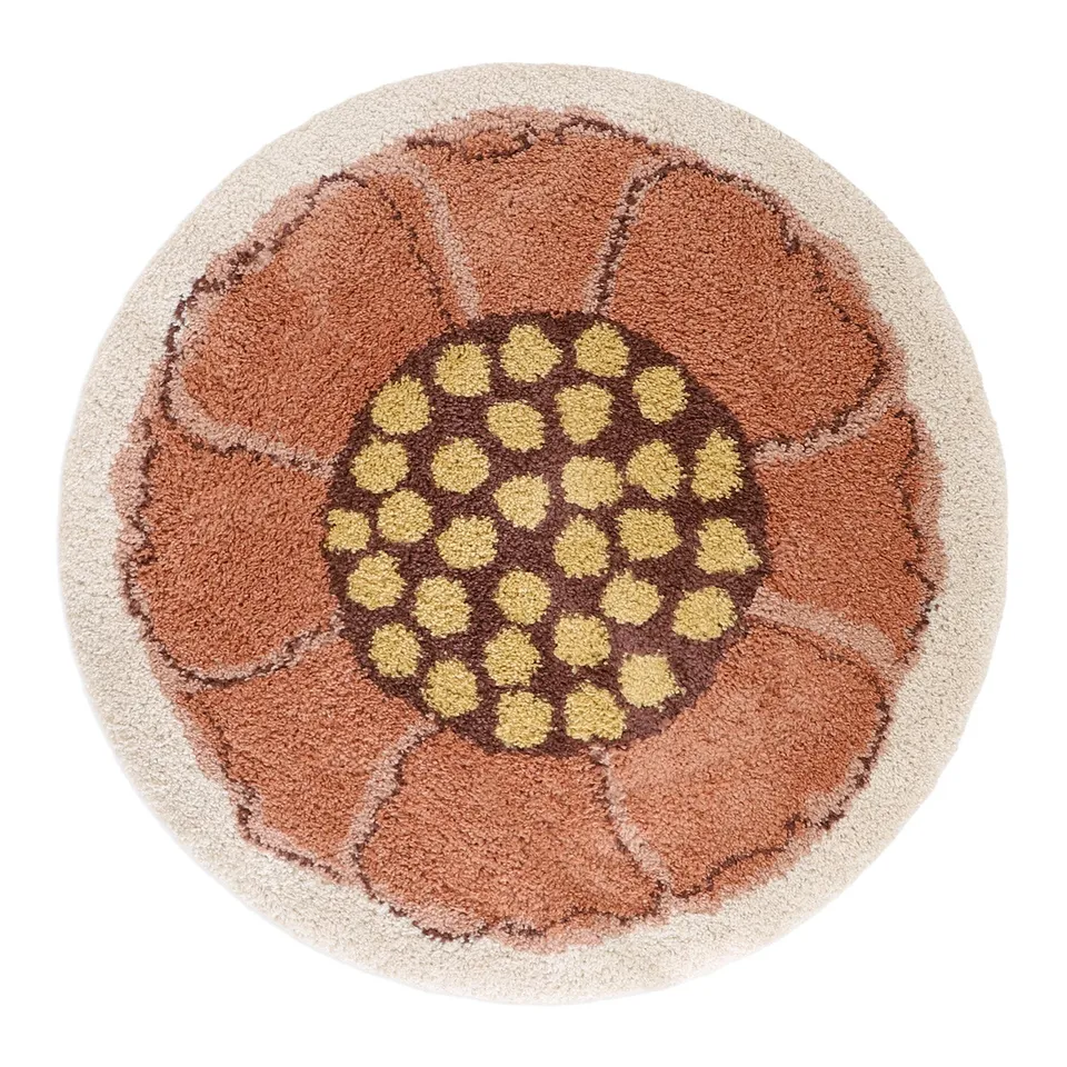 nattiot-bohemian-flora-tapis-enfant-rond-fleur-poils-longs image 1