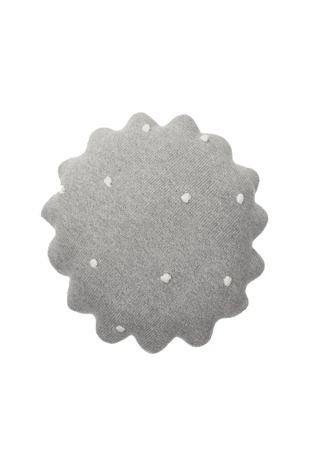lorena-canals-coussin-tricot-rond-biscuit-gris image 1