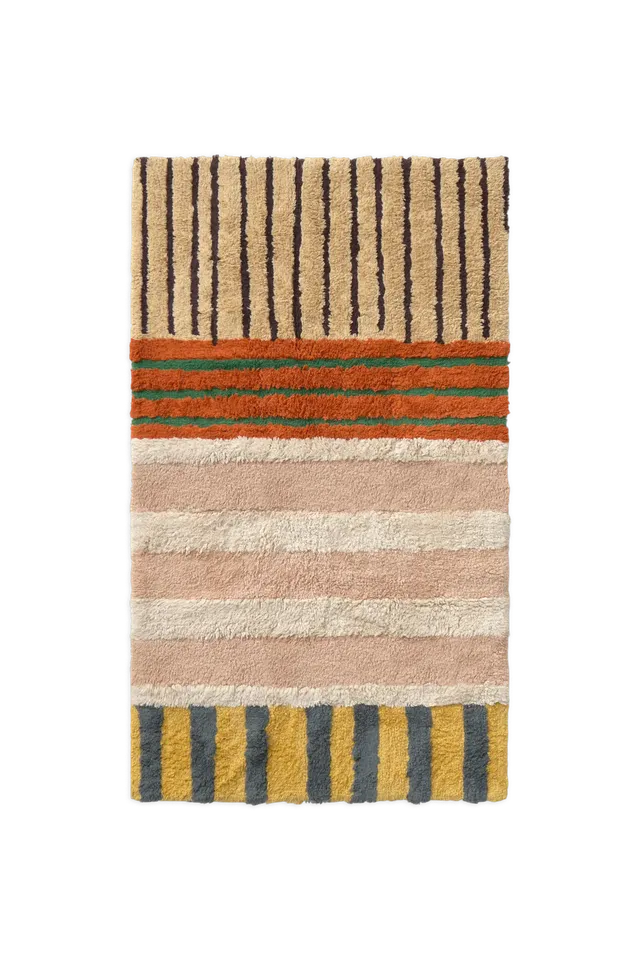 lorena-canals-tapis-lavable-color-on-clay-rayures-coton image 1