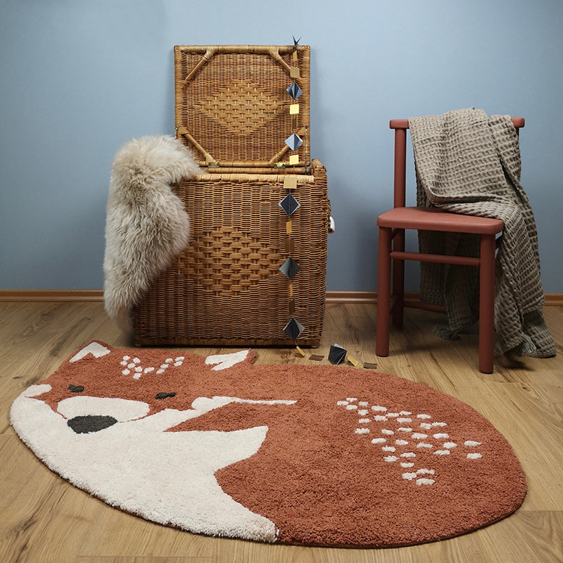 nattiot-little-wolf-tapis-chambre-enfant-coton-lavable-loup image 2