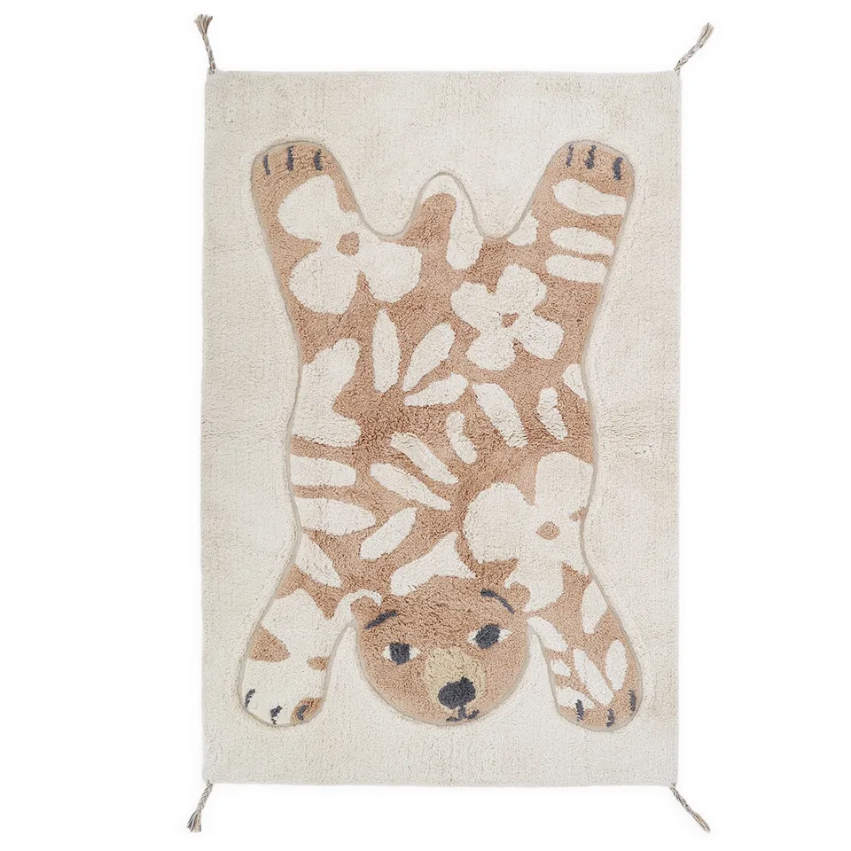 nattiot-flowerbear-tapis-enfant-coton-lavable image 1
