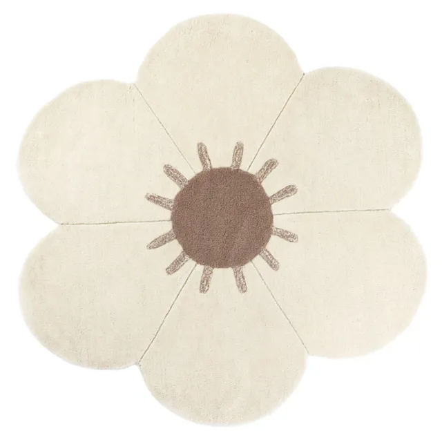 nattiot-daisy-tapis-chambre-enfant-fleur-laine-ronde image 1
