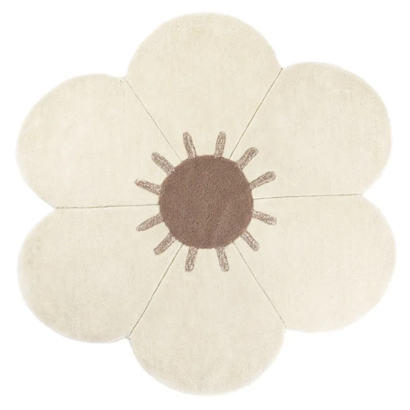 nattiot-daisy-tapis-chambre-enfant-fleur-laine-ronde image 1