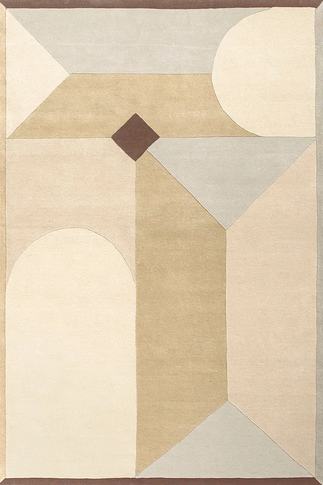 toulemonde-bochart-piazza-tapis-beige-en-laine-tuft-e-main-florence-bourel image 1