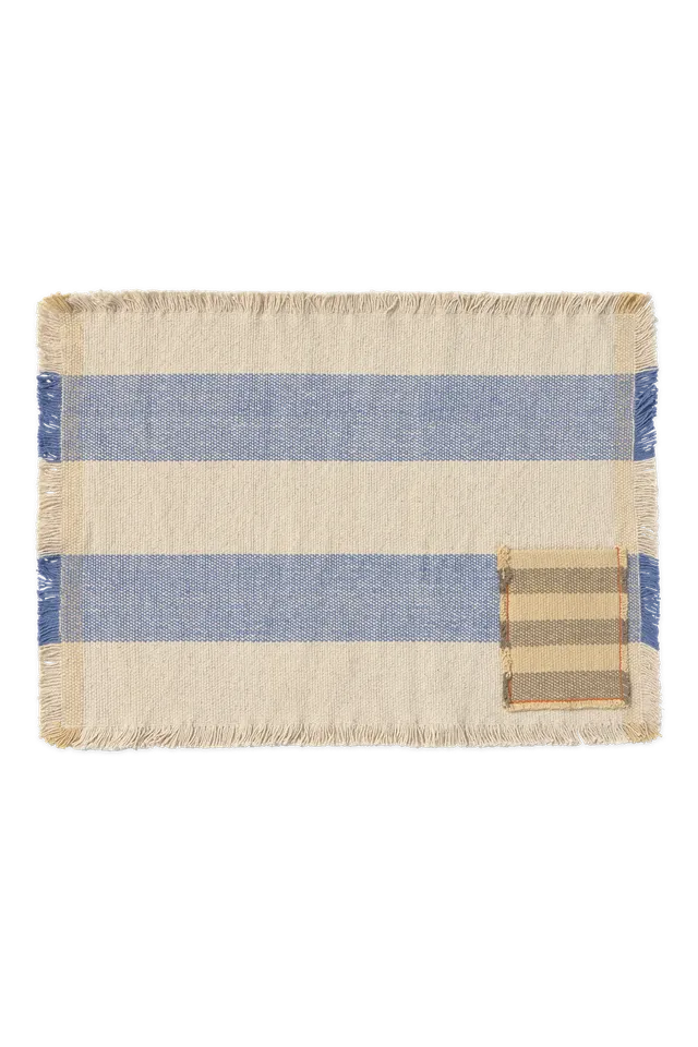 lorena-canals-pack-2-sets-de-table-handloom-avec-poche-blue image 1
