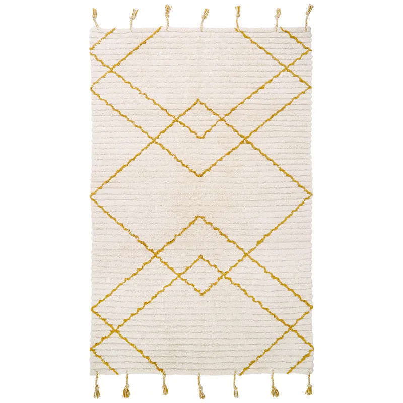 nattiot-viktor-lemon-tapis-enfant-boh-me-coton-rectangulaire-lavable image 1