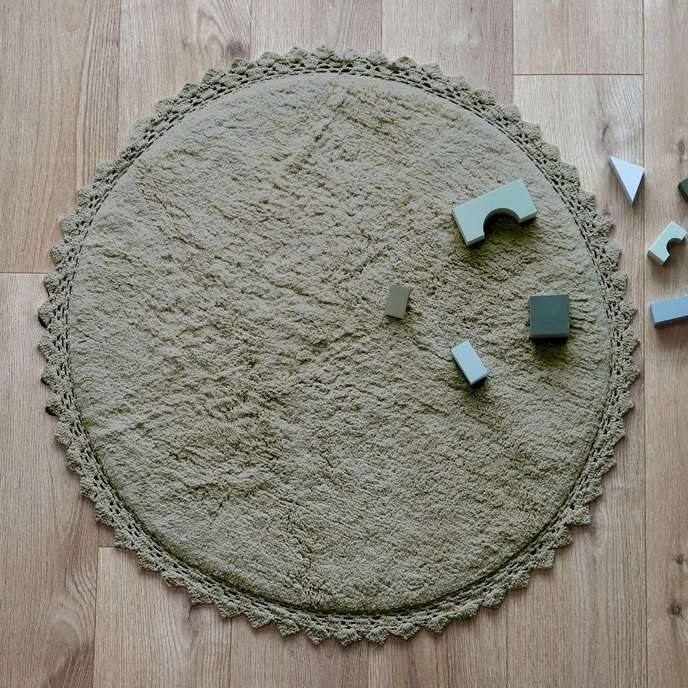 nattiot-perla-olive-tapis-rond-coton-lavable-finition-crochet image 2