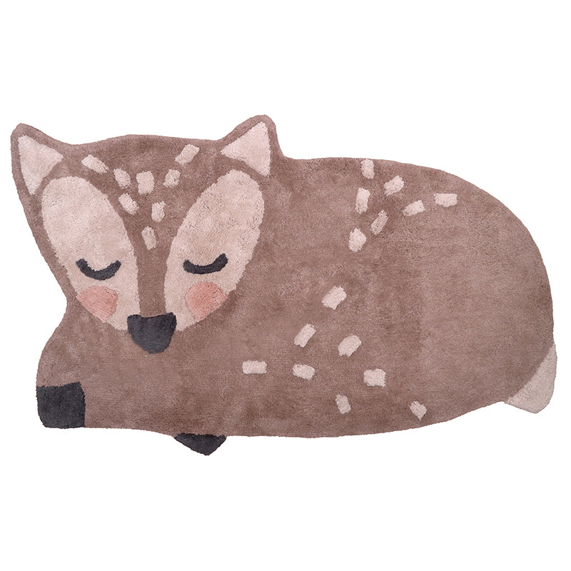 nattiot-little-deer-tapis-enfant-petit-faon-coton-lavable-machine image 2