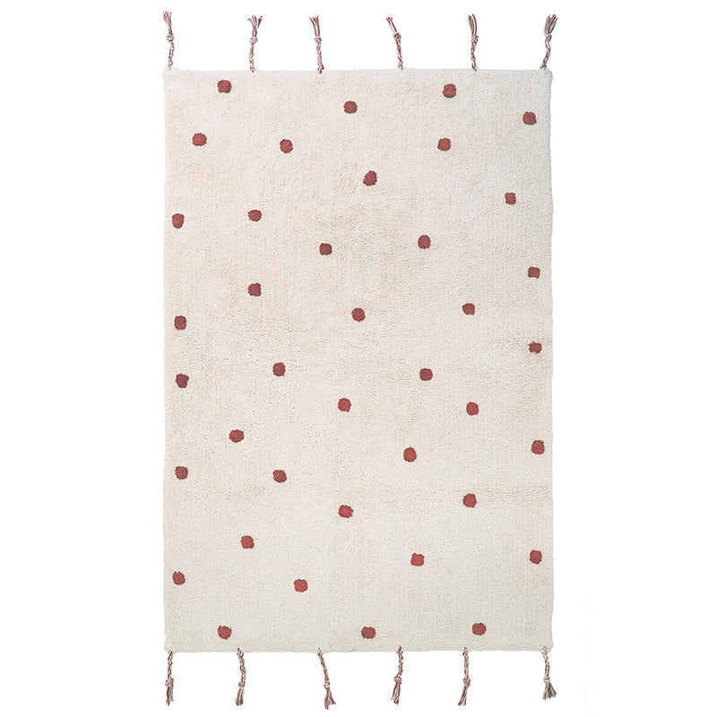 nattiot-n-mi-ambre-tapis-chambre-enfant-coton-lavable-pois image 1