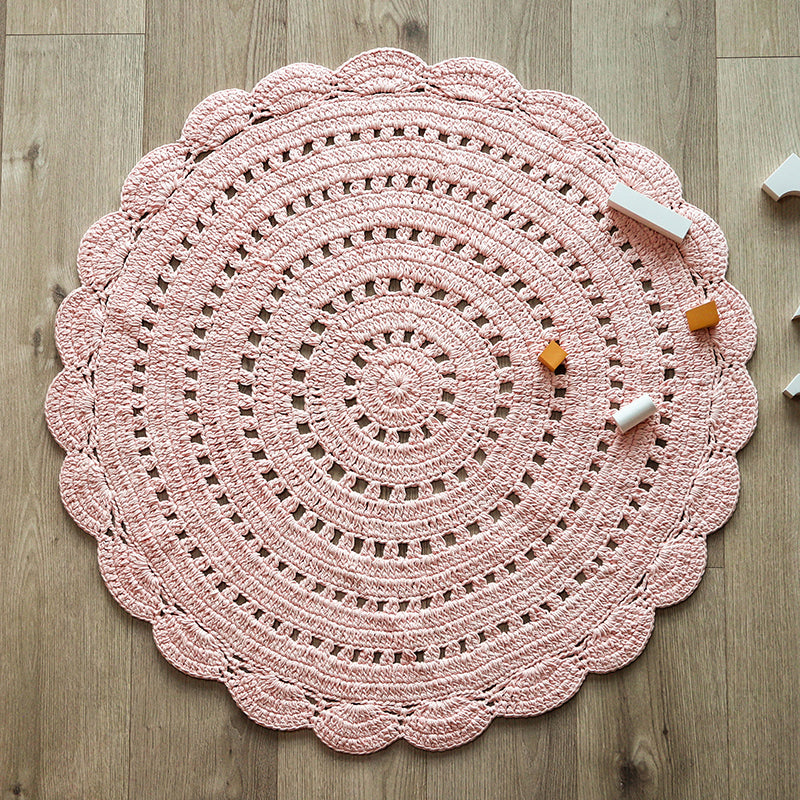 nattiot-alma-nude-tapis-chambre-enfant-coton-crochet-rond image 2