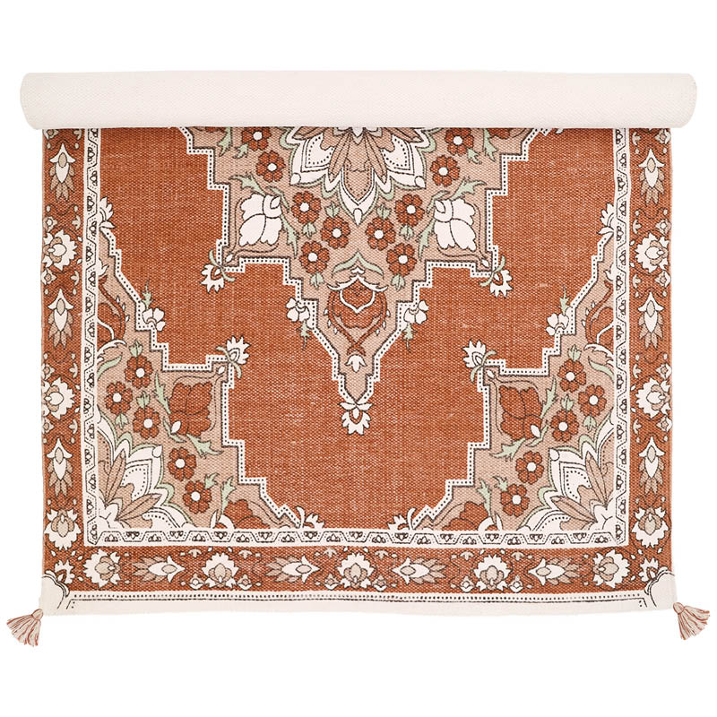 nattiot-lalitha-tapis-coton-imprim-motif-boh-me-pompons image 5