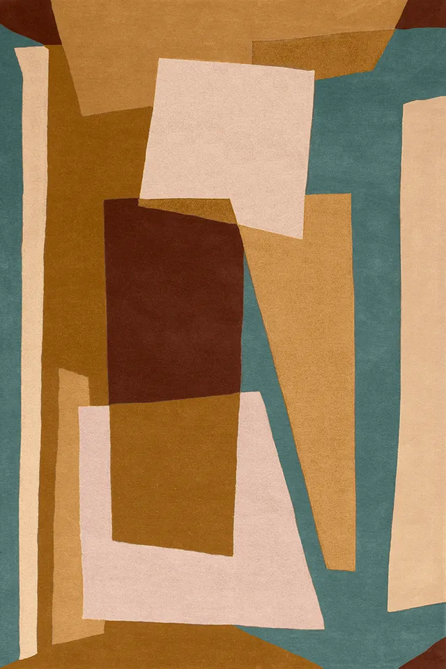 toulemonde-bochart-pablo-multi-tapis-multicolore-laine-cubiste image 1