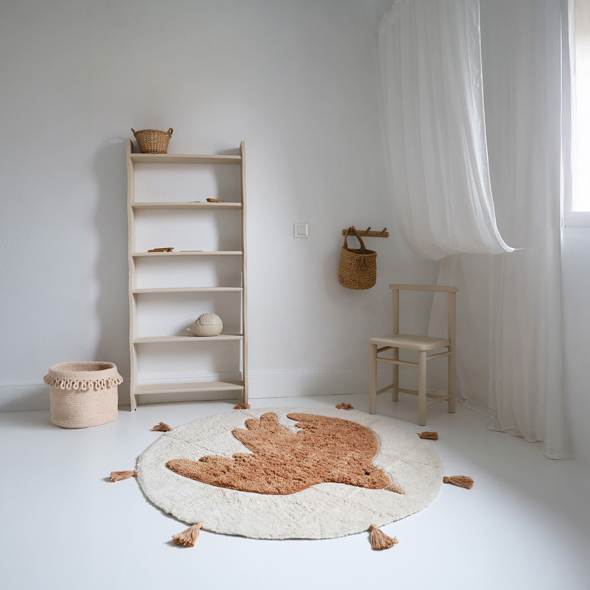 nattiot-bohobird-toast-tapis-enfant-rond-oiseau-coton-pompons image 7