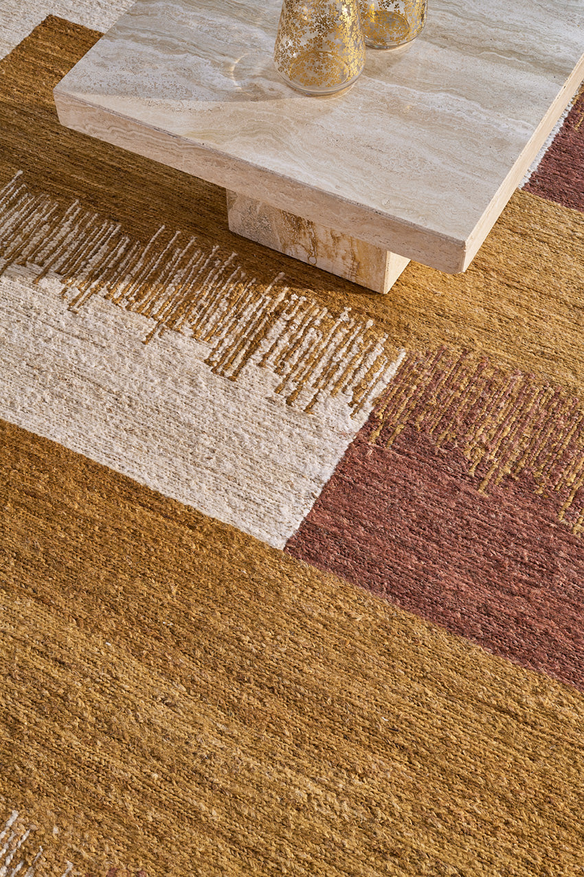 toulemonde-bochart-cala-tapis-ocre-en-jute-nou-main-soumak image 5