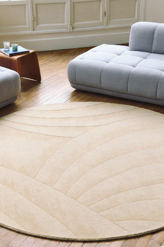 toulemonde-bochart-volute-rond-tapis-rond-beige-en-laine-boucl-e-tiss-main image 2
